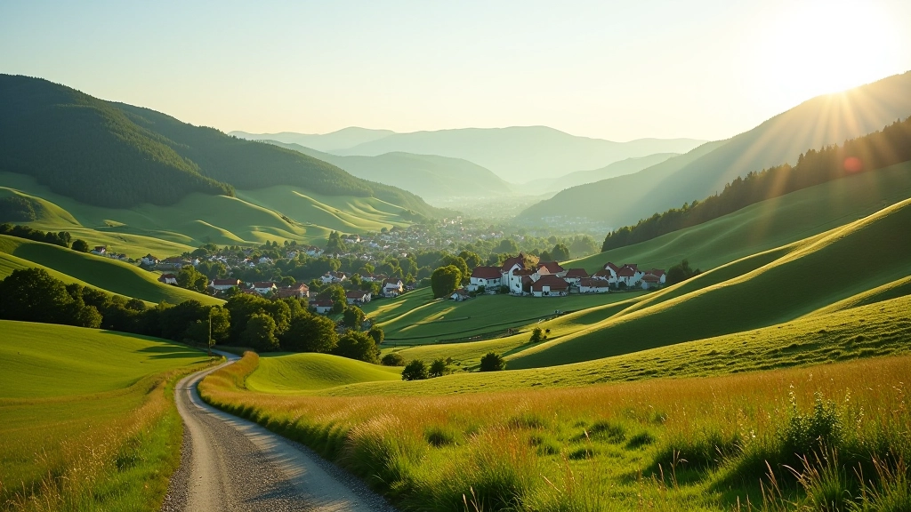 Scenic Czech countryside landscape with walking paths through valleys and villages